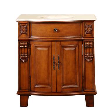 Ebern Designs Carlito 34 Single Bathroom Vanity with Ceramic Top